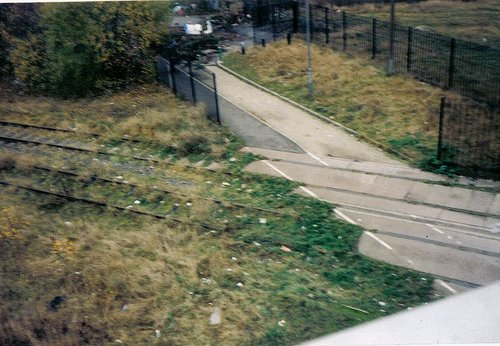 The old tramway near Great Bridge street, Wednesbury, Birmingham. It closed in 1964.