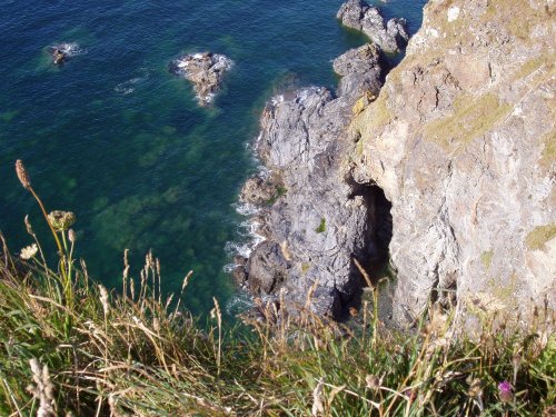 view from top of the cliffs at Hayle, Cornwall