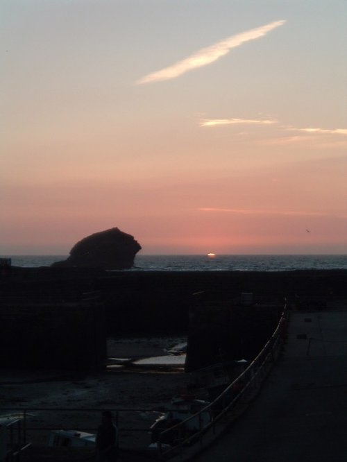 Sunset over Gull Rock, Portreath, Cornwall. August 06
