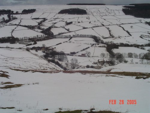 east side of valley when snowy. Rosedale Abbey, North Yorkshire