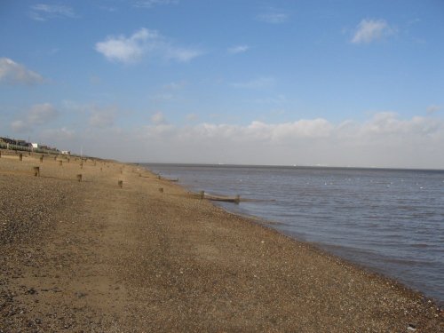 The Leas  Beach  Minster  looking towards Sheerness and Southend across the Water