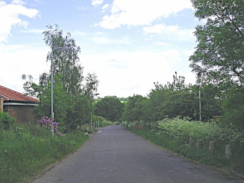 Country lane leading to Babbington Village in Nottinghamshire