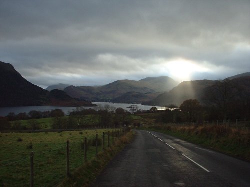 Ullswater looking southwest towards Glenridding and Patterdale. Cumbria