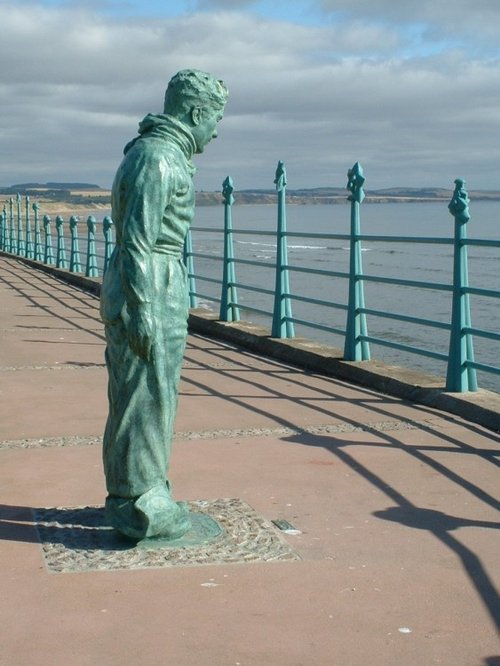 Montrose beach, 'Seafarer' sculpture overlooking the North Sea