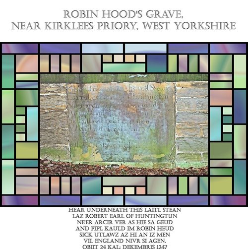 The headstone of Robin Hood's Grave, Kirklees