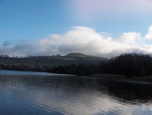 A view of Castle Nase taken from the edge of Coombs Reservoir, Chapel-en-le-Frith, Derbyshire