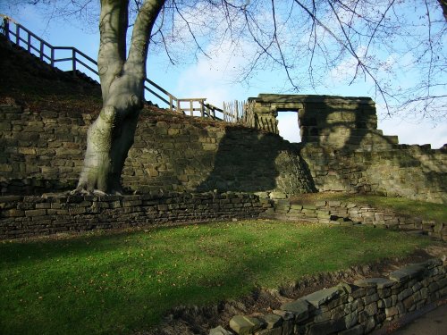 Pontefract Castle in winter. West Yorkshire.