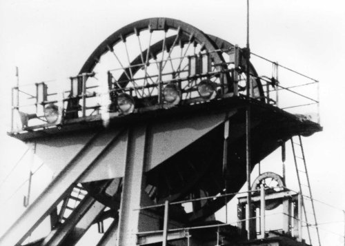 Pithead winding gear Ashington Colliery c1975