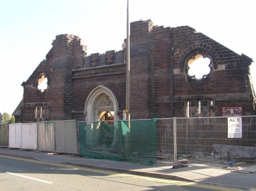The Demolition of Sacred Heart church, St Helens, Merseyside.