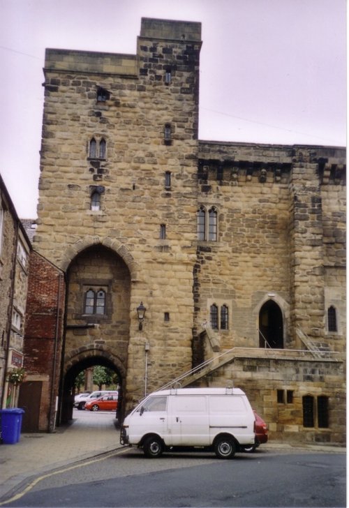 The Moothall, with gateway to marketplace, Hexham, Northumberland.
