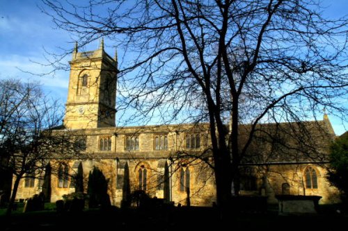 St Mary Magdalene Church, Woodstock, Oxfordshire. This is a view from the graveyard.