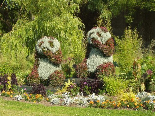 Pandas on the Malpas roundabout in Newport, South Wales in the summer of 2003.