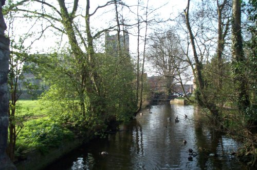 Waltham Abbey church viewed from Abbey gardens
