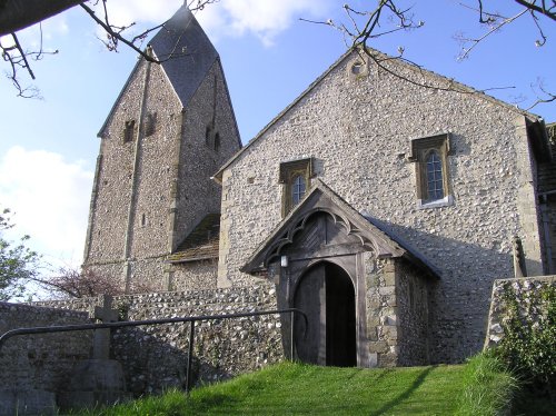 Sompting Parish Church (built by the Saxons) Three miles NE of Worthing, Sussex