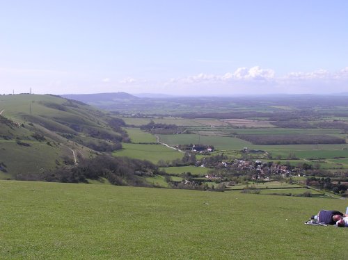 View looking west from Devils Dyke, Near Brighton, East Sussex