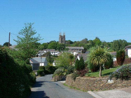looking over Stratton, Cornwall, from Howards lane