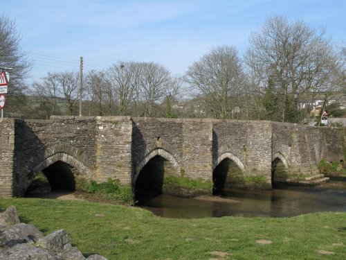 Lostwithiel, Cornwall. A very old bridge built around middle of the 13th century.
