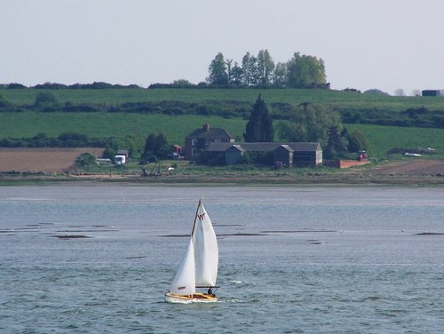 Rag Marsh Farm House, Bradfield from Stutton Ness across River Stour May 2007