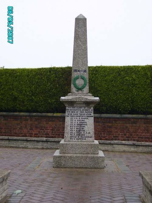 The War Memorial in Harworth in Nottinghamshire