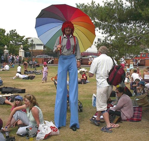 Umbrella man, Sidmouth, Devon