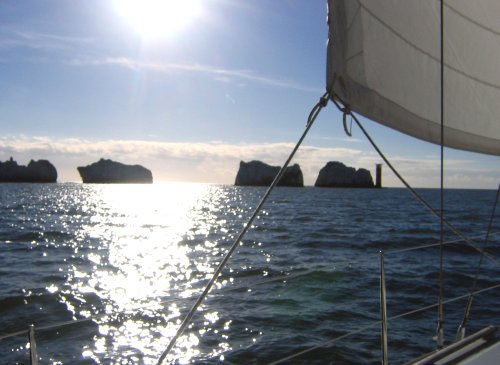 An evening sail by the Needles