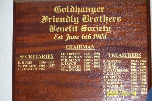 Plaque in Chequers Inn Goldhanger, Essex