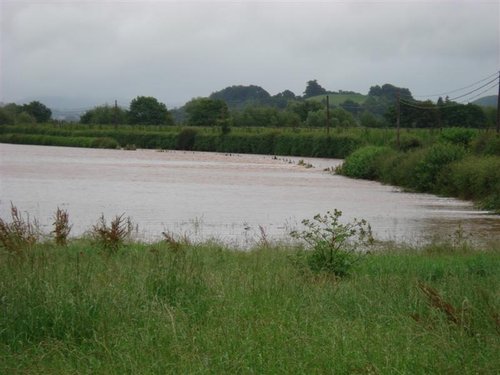 Floods at Newnham Bridge, Worcestershire