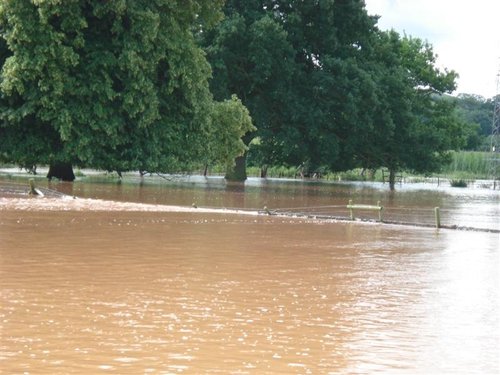 Floods at local cricket ground, Newnham Bridge, Worcestershire