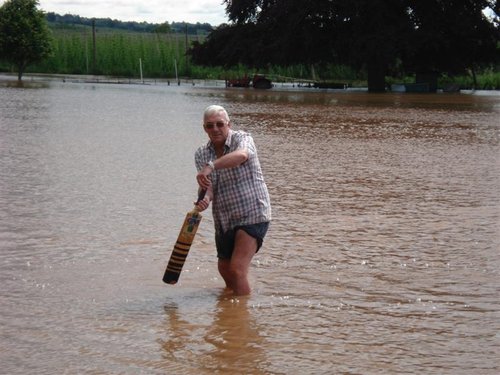 Floods at local cricket ground, Newnham Bridge, Worcestershire