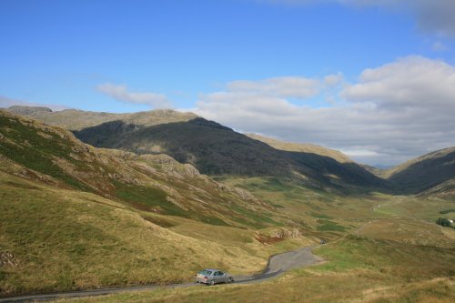 View of the Hardknott Pass in Cumbria