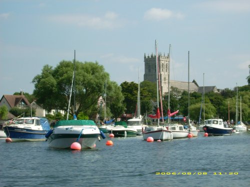 Boating on the Stour at Christchurch, Dorset
