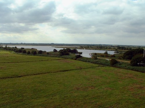 A view of Horsey Mere from the top of Horsey mill, Norfolk