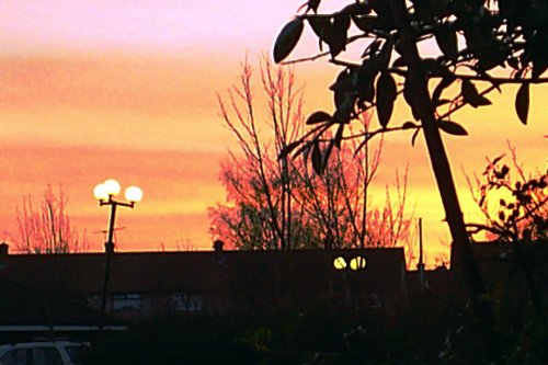 Sunset over BUPA, Netherton, Merseyside