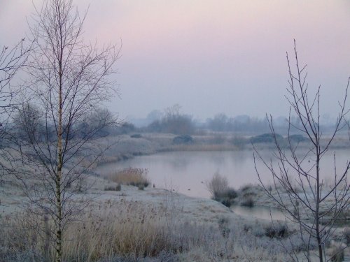 Early winter morning at North Cave wetlands, East Riding of Yorkshire