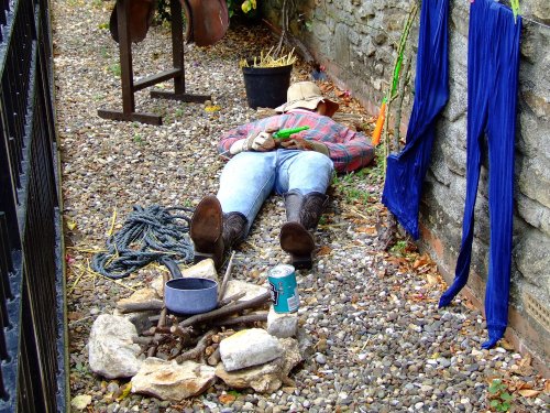 Time for a nap, Scarecrow Festival, Ellerker, East Riding of Yorkshire