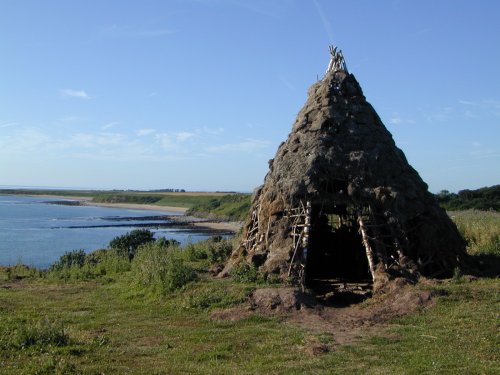 Reconstructed stone age hut