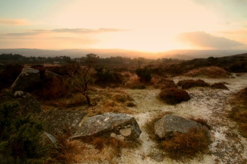 Early morning sun over Haytor
