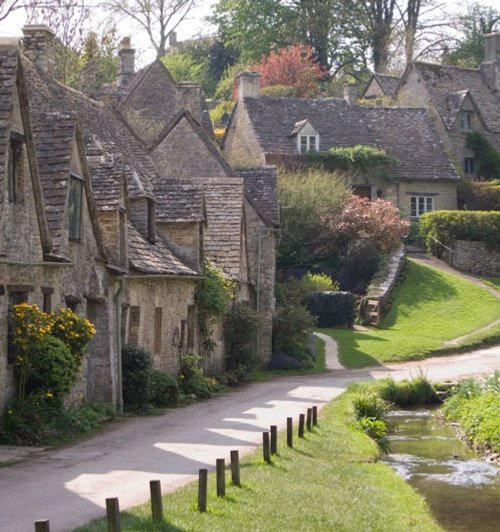 Cottages at Bibury, in the Cotswolds