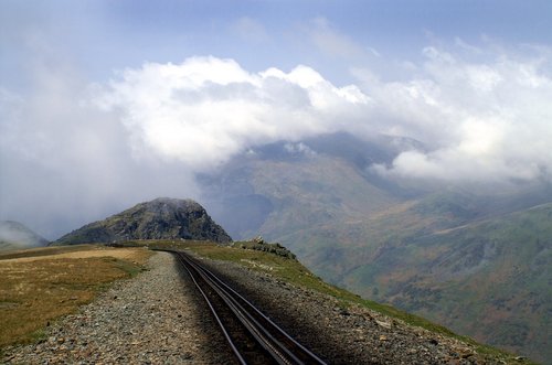 Snowdon railway lines at 2000 ft.