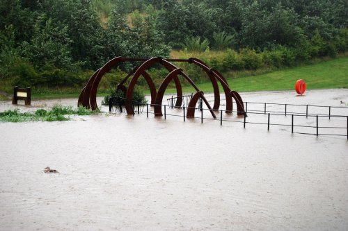 Greenheart Bridge is well under water.