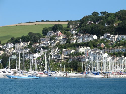 Sail boats and harbour hillside homes