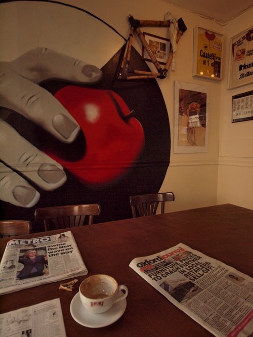 Inside a trendy cafe, Jericho, Oxford.
