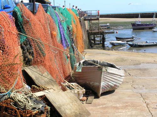 Nets drying in Folkestone harbour