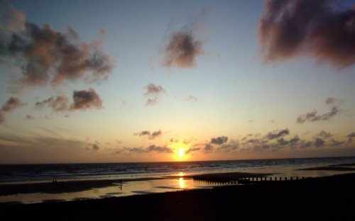 Sunset over Borth beach