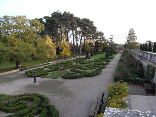 The parterre from above at Oldway Mansion.