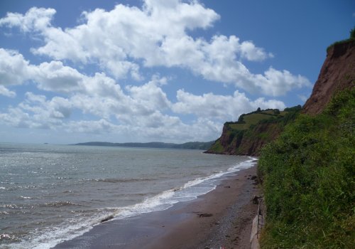 The Ness Beach at high tide.