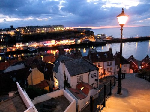 Evening harbour scene