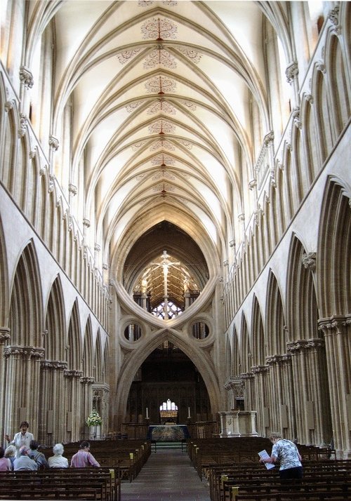 Inside Wells Cathedral.