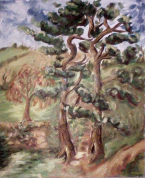 View of trees near Beaumaris