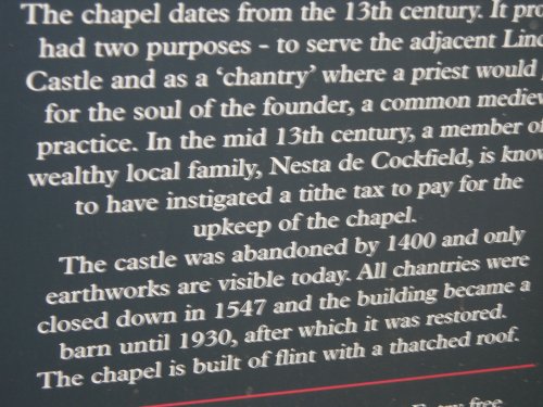 Lindsey, Suffolk. Inscription near the Chapel of St James